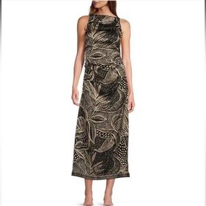 NWT Antonio Melani
Kimi Sleeveless Halter Neck Satin Midi Dress